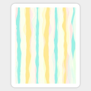 Wavy stripes in delicate colors, decorative vertical bands in joyful palette Sticker